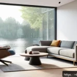 음성 합성 기술의 사용자 신뢰 구축 - A futuristic home interior scene featuring a diverse Dutch family interacting with a sleek smart ass...